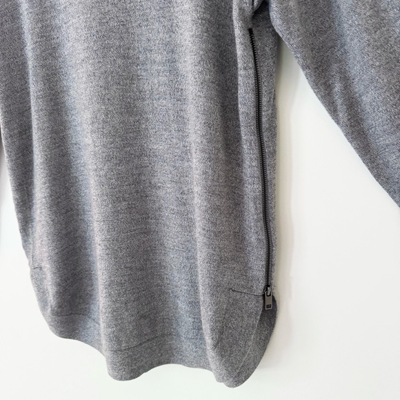 Ann Taylor 100% Wool Long Line Sweater Tunic in Marled Gray, Size L, EUC - Picture 10 of 12